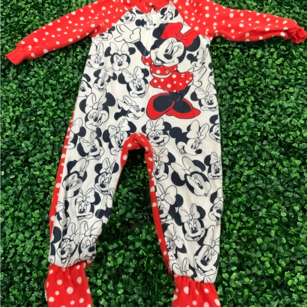 Disney Minnie Mouse Red and White Footie Pajamas